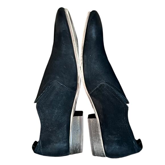 Seychelles Skein Loafer Shoes Women 9.5 Black Nubuck Leather Slip On Modern Boho - Picture 6 of 14